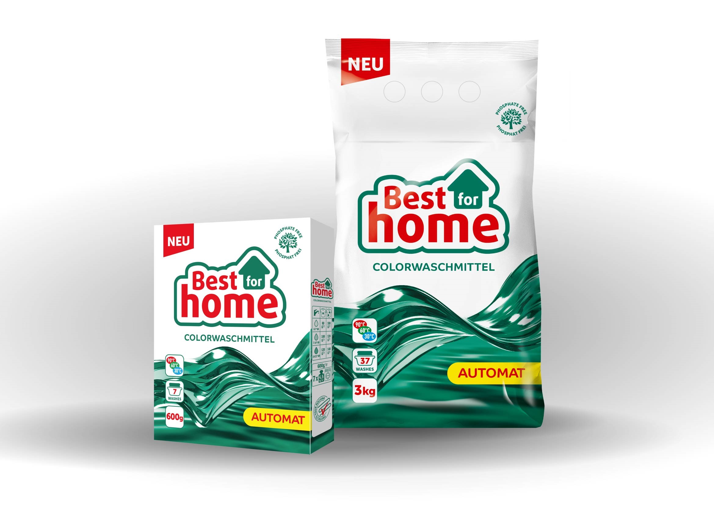 BEST4HOME produkti - 600g un 3kg veļas pulveri